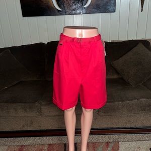 Chic • Vintage • 1980’s • Red • Mom Shorts • Size 14 • New W/Tags